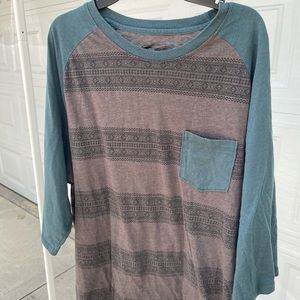 Passim Quarter Length Shirt Grey and Teal XL SIZE